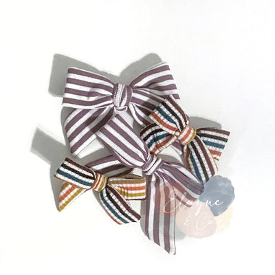 Purple Stripes Bow