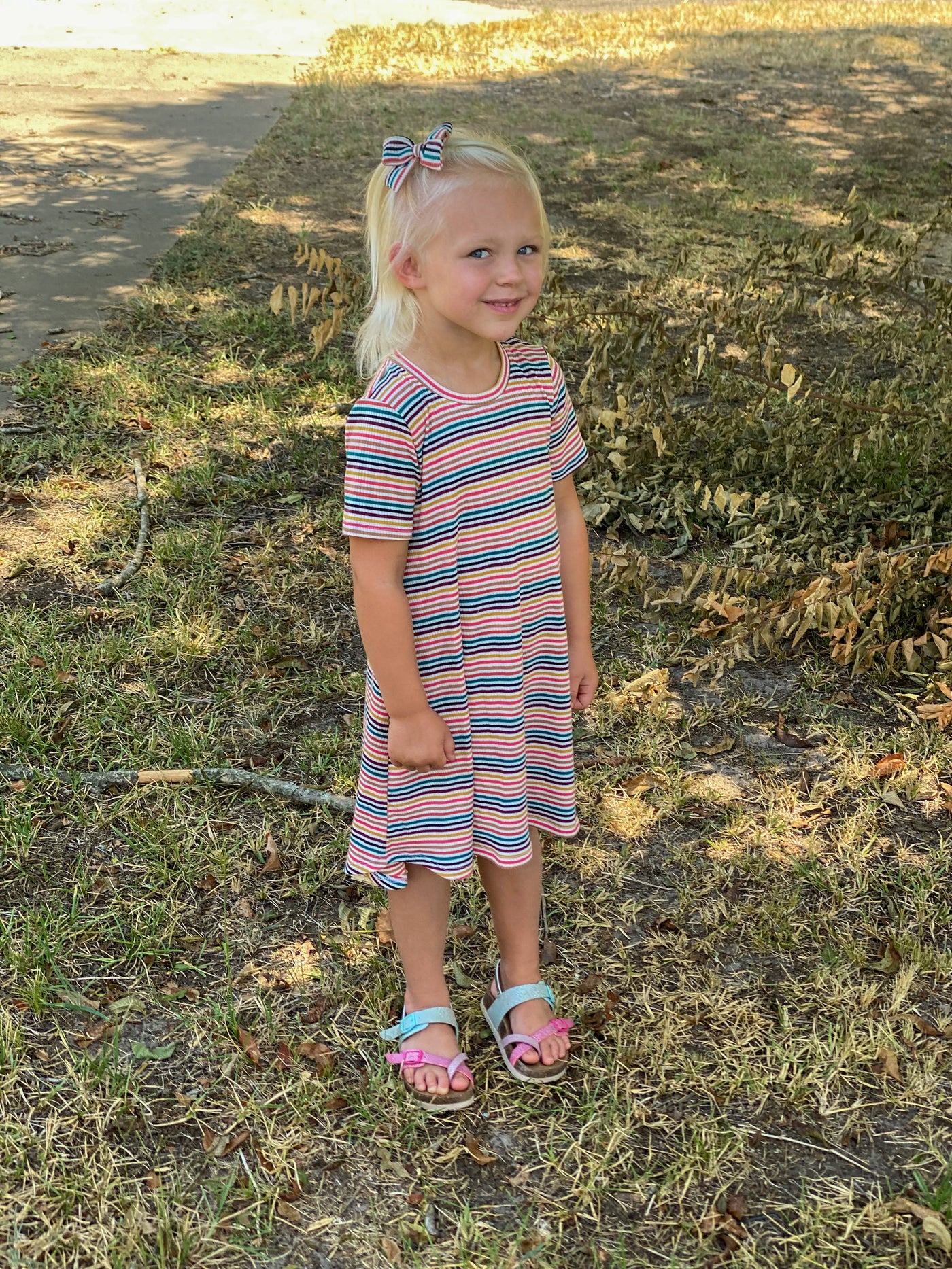 Fall Stripes T-Shirt Dress